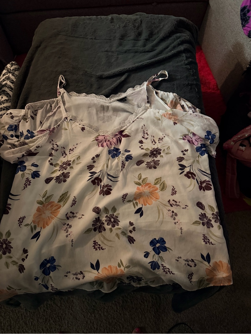 torrid White Floral Cold-Shoulder Blouse